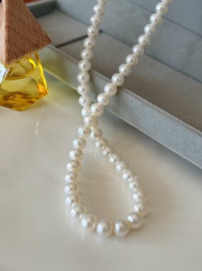 珍珠师甄选天然淡水极光akoya彩凛平替珍珠项链baby全珠链女百搭