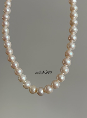 珍珠鉴定师严选天然淡水珍珠全珠女项链锁骨链高贵奢华气质礼物