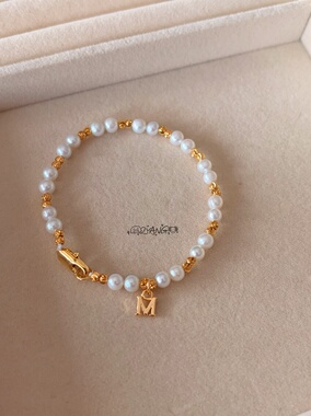 新店福利26年新M天然珍珠手链女百搭气质轻奢小众设计感高级礼物