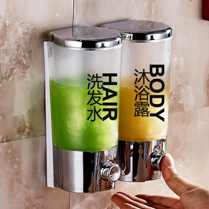 宾馆酒店浴室实用免打孔壁挂皂液器洗手液瓶子创意沐浴露洗发水盒