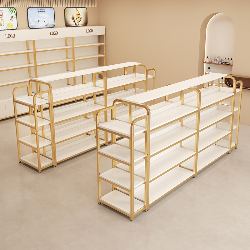 中岛柜双面超市货架置物架展示台展示架多层零食文具店化妆品展柜