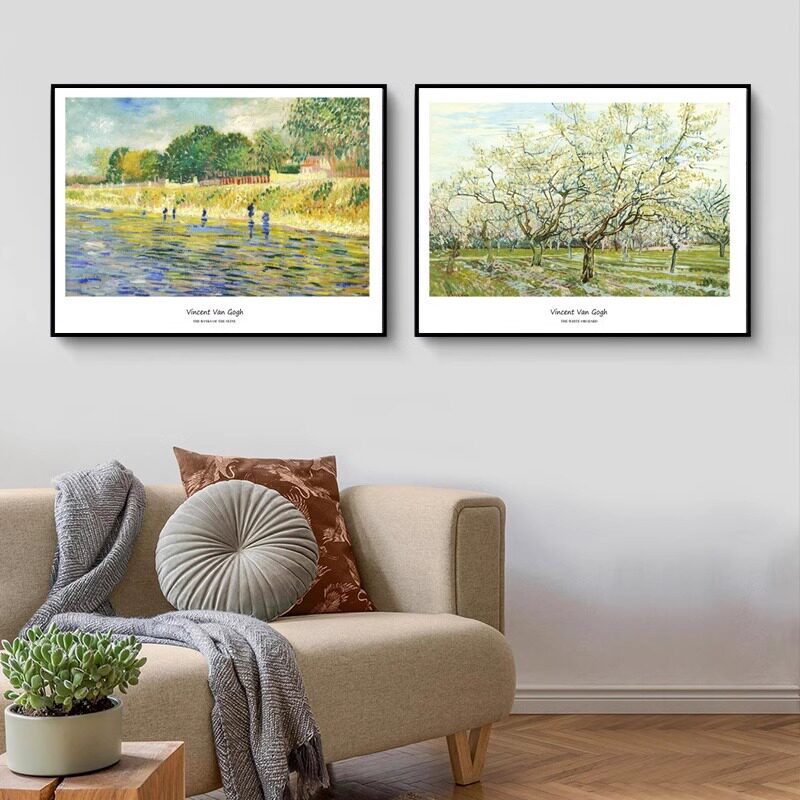 梵高向日葵客厅装饰画抽象沙发背景墙面壁画卧室餐厅走廊过道油画