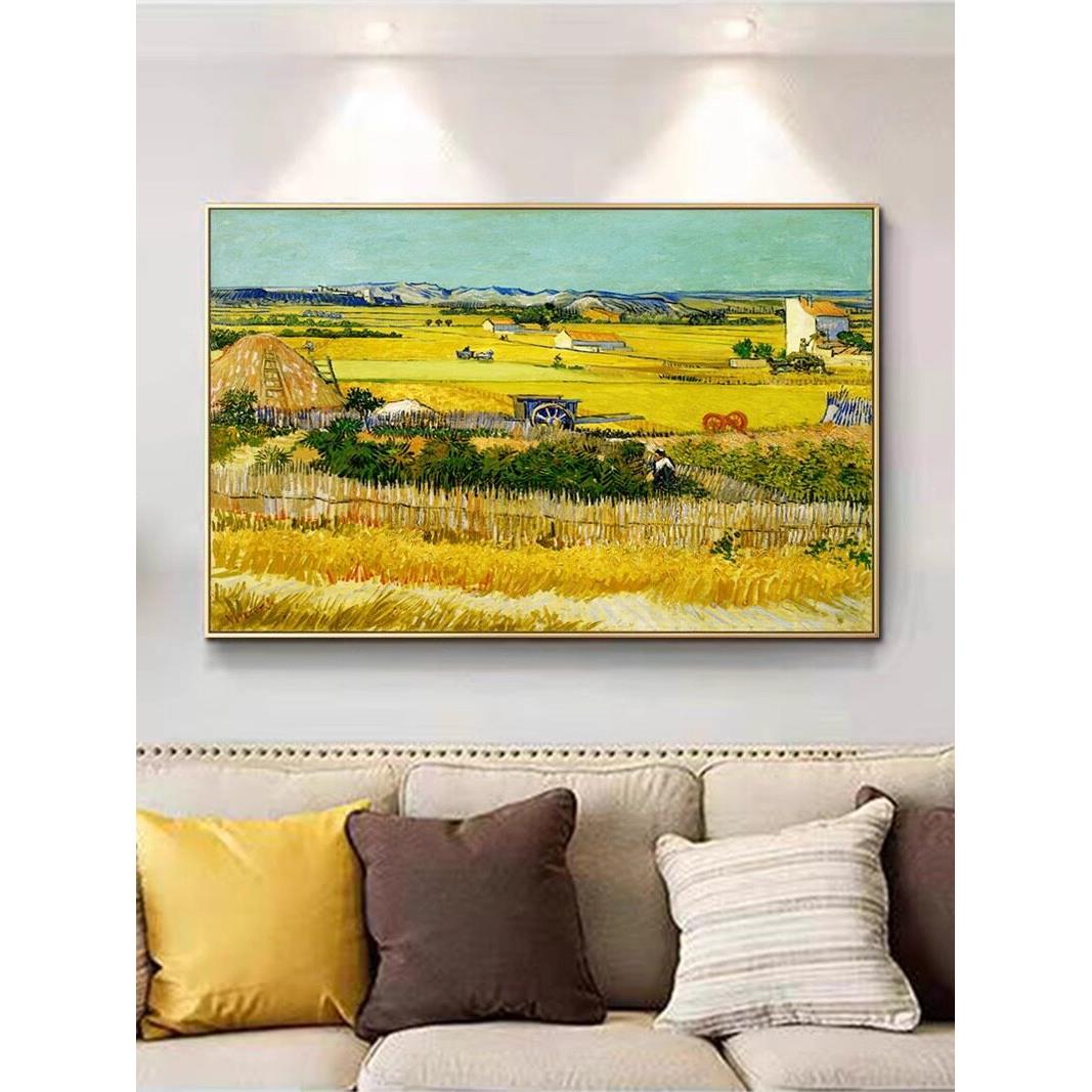 梵高装饰画世界名画丰收客厅沙发背景墙卧室餐厅玄关挂画轻奢油画