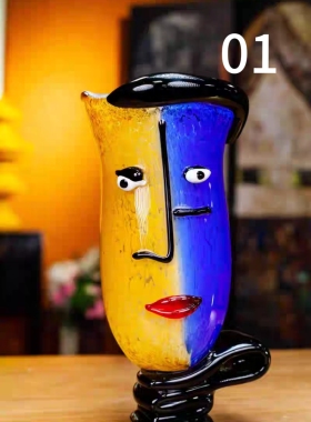 穆拉诺琉璃毕加索人脸花瓶门厅