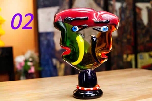 人间遗珠【人脸合集三】Murano穆拉诺琉璃毕加索人脸花瓶玄关摆件