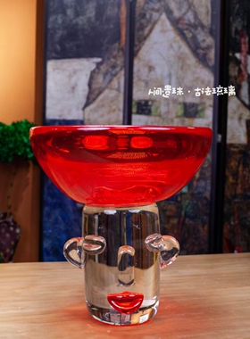 朱颜载物琉璃人脸玄关摆件