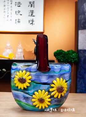 拾光之篮琉璃花篮门厅摆件
