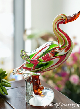 琉璃鸭轻奢摆件复古艺术装饰品