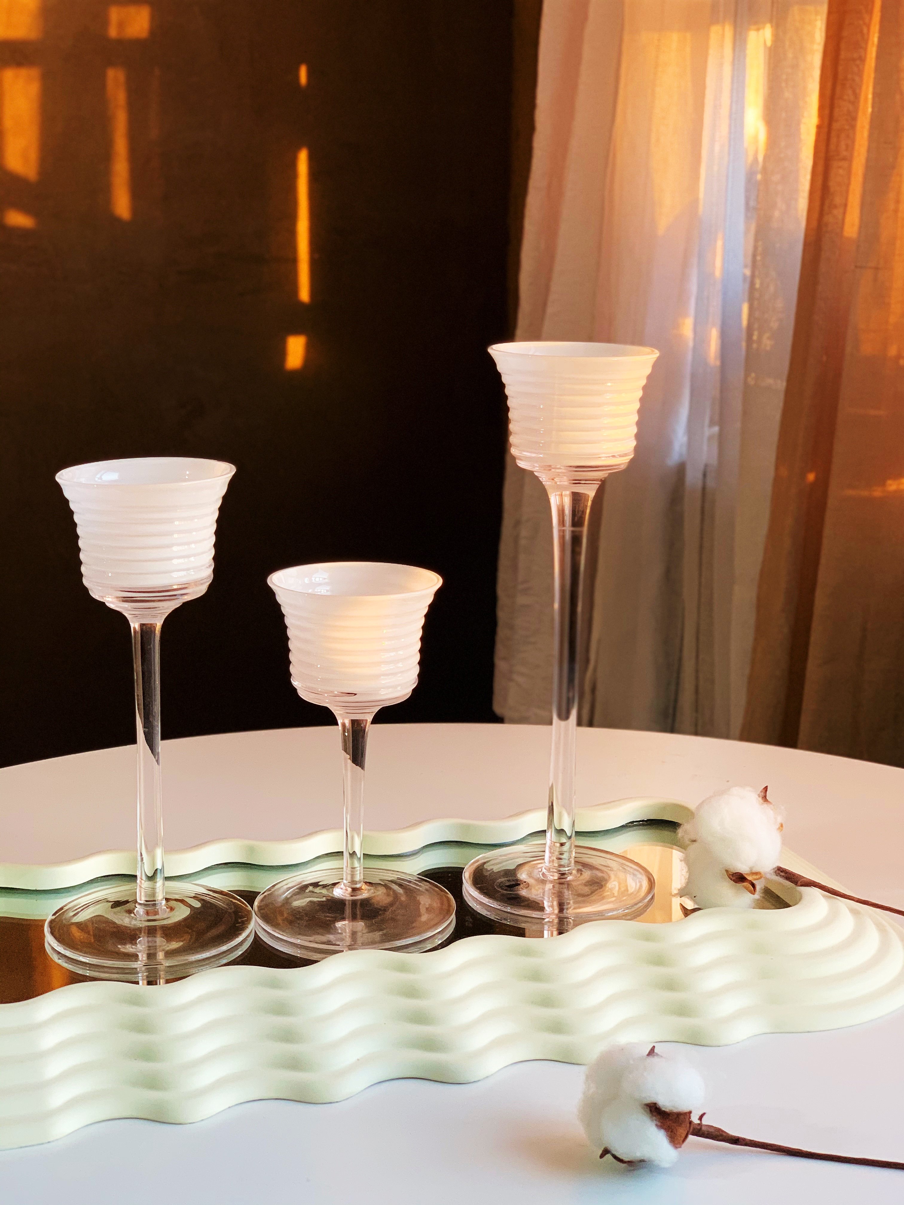 卡罗尔 新雪初霁 外贸yuan单手作重工中古白瓷玻璃烛台中古蜡烛台