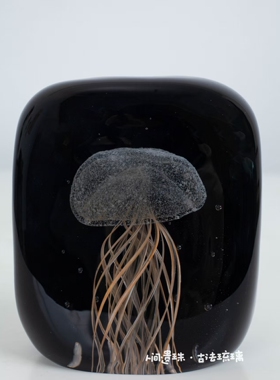 人间遗珠【砖块儿水母】高级感轻奢风门厅玄关柜艺术琉璃水母摆件