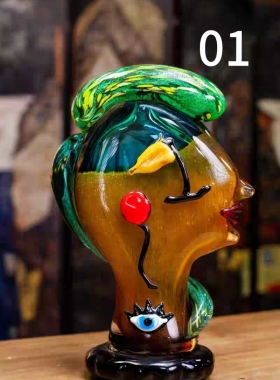 穆拉诺琉璃毕加索人脸摆件