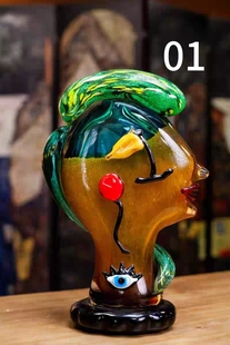 人间遗珠【人脸合集四】Murano穆拉诺琉璃毕加索人脸花瓶摆件