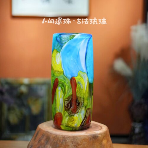 人间遗珠青空琉璃花瓶