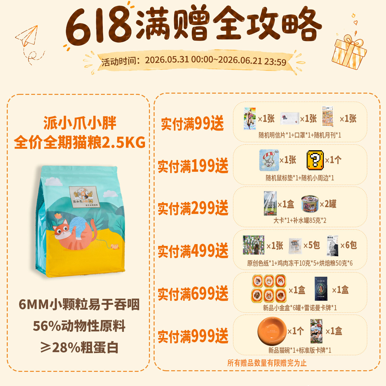 派小爪小胖全价全期猫粮流浪猫救助粮营养全阶段易消化主粮2.5kg