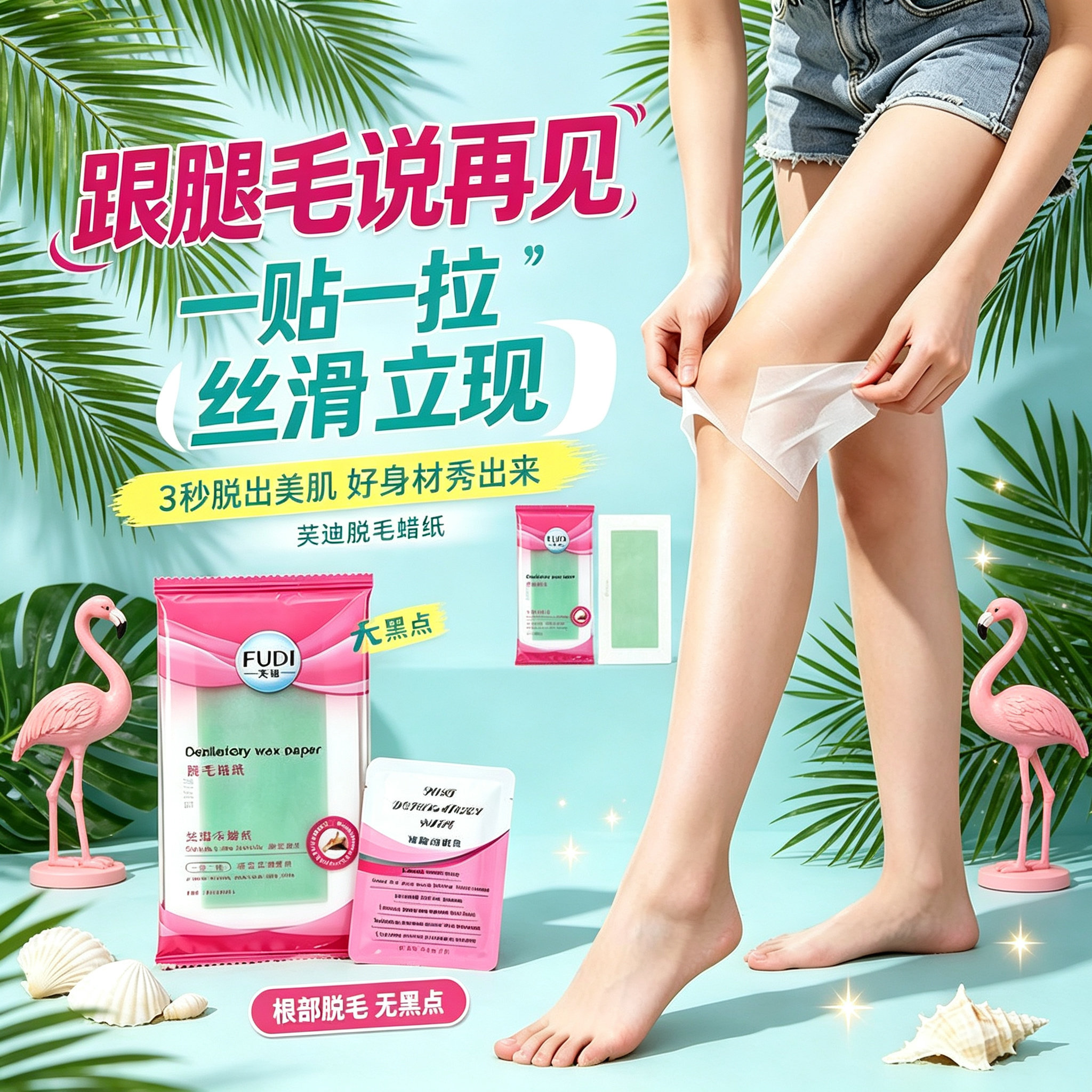 大张脱毛蜡纸无黑点芙迪正品全身男女腿毛脱毛蜜蜡脱毛膏根毛去除