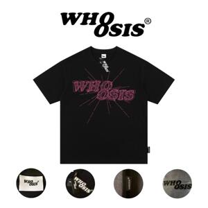 WHOOSIS（不知其名）8字钻石灯球纯棉短袖t恤潮 宽松半袖情侣上衣