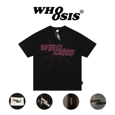 WHOOSIS（不知其名）8字钻石灯球纯棉短袖t恤潮 宽松半袖情侣上衣