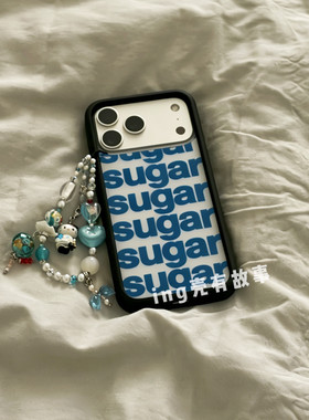 WF手机壳sugar蓝色糖果适用苹果18Promax/iPhone17pro新款/16/15/14/13/12个性时尚欧美ins风防摔套保护硬壳