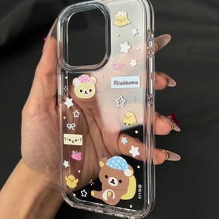 星星小熊放照片小卡适用苹果16promax手机壳女iPhone15p高级感14p卡通13可爱12透明11防摔保护套xr8p软