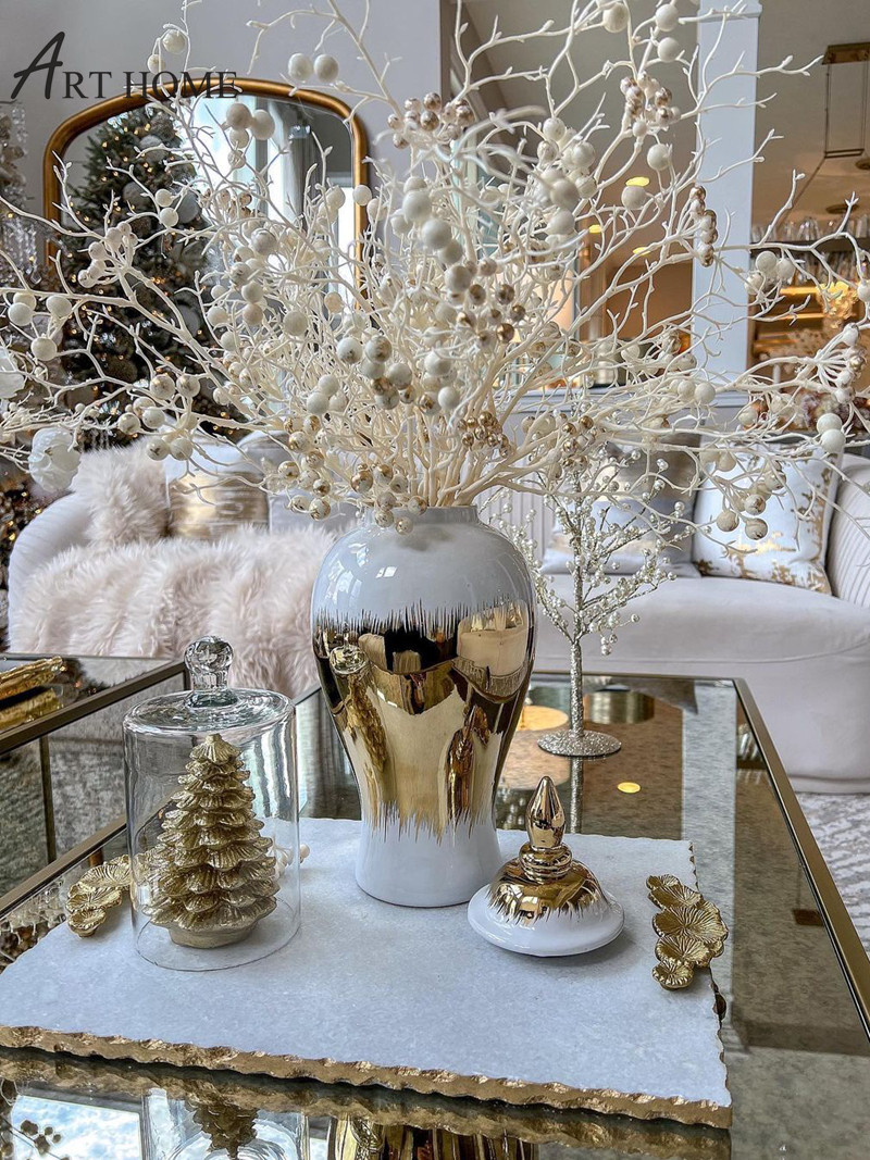 法式陶瓷高级感大花瓶装饰摆件