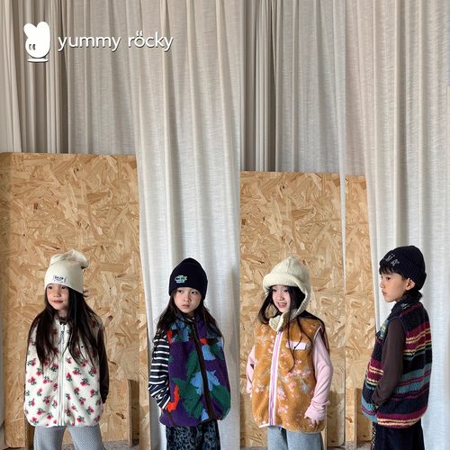 yummyrocky羊羔毛儿童双面穿马甲