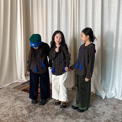 yummyrocky亲子细坑条纯棉灯芯绒亲肤百搭款秋冬儿童休闲直筒裤