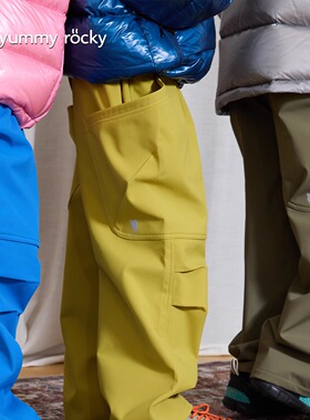 yummyrocky户外软壳内里雪地绒抗静电防水保暖耐磨登山裤