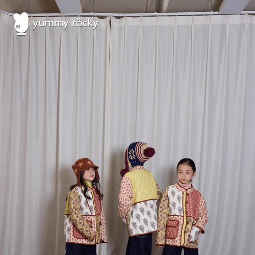 yummyrocky撞色拼布sorona蓄热杜邦棉轻量保暖棉服外套