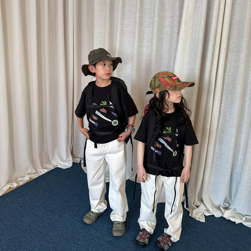 yummyrocky好穿四季款柔软环保白牛A类纯棉百搭儿童牛仔裤