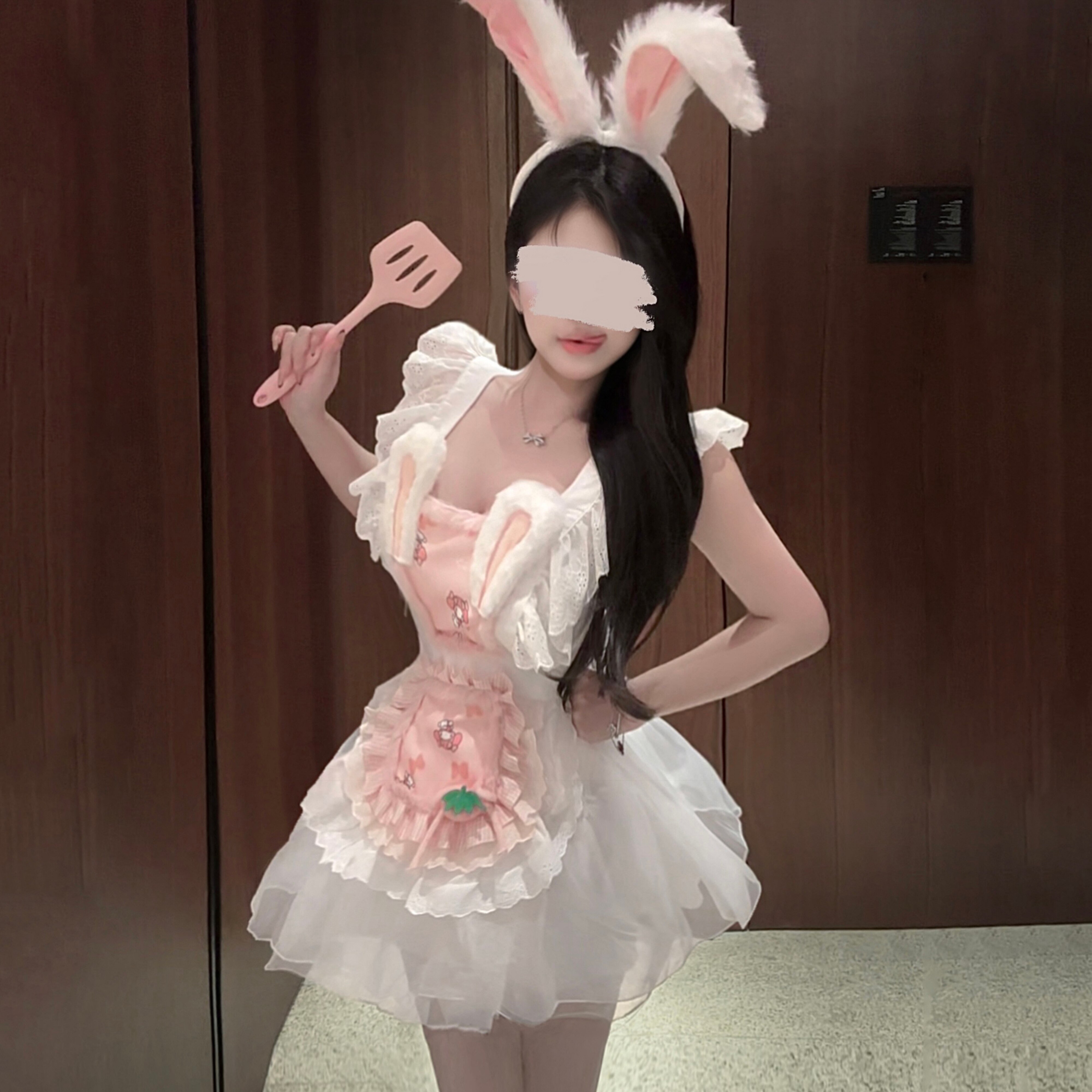 媚姬 可爱纯欲甜美风女仆制服套装性感粉色蓬蓬裙角色扮演衣服女