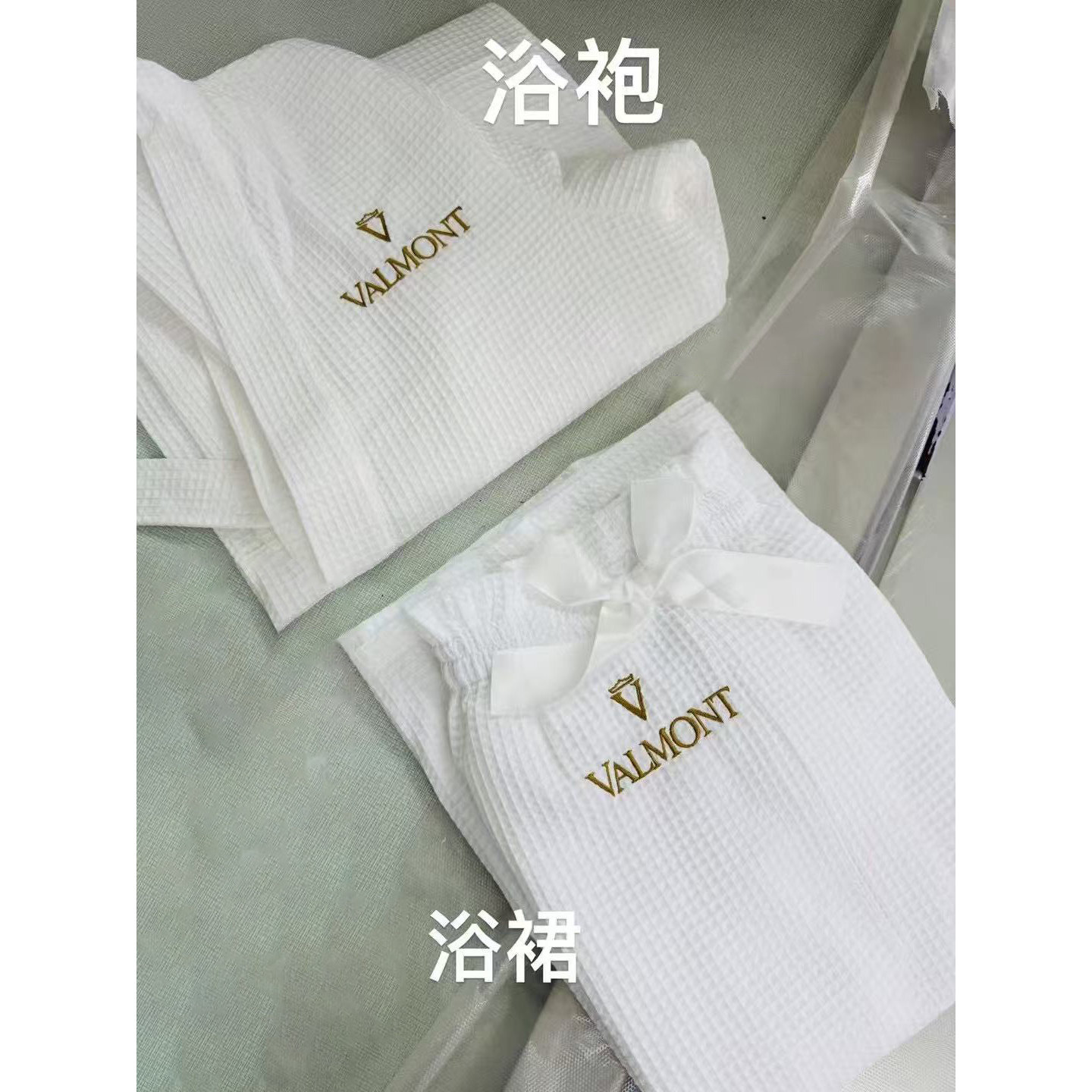 皮肤管理睡裙美容院睡袍纯棉柔软浴裙浴袍可穿纯棉浴巾定制logo