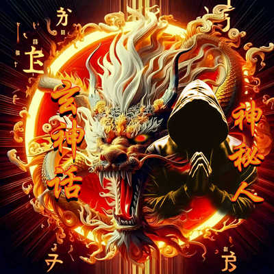 抖音直播间签名 微信霸气炫酷龙神秘人头像 出源文件psd