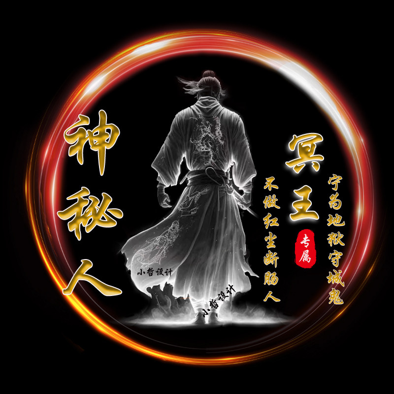 2023新款抖音快手同款签名神秘人头像团队个人头像定制 源文件psd