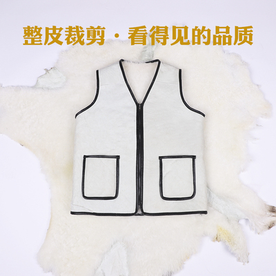 整皮羊皮毛一体马甲男女羊羔毛坎肩羊毛内胆背心真皮羊剪绒夹克