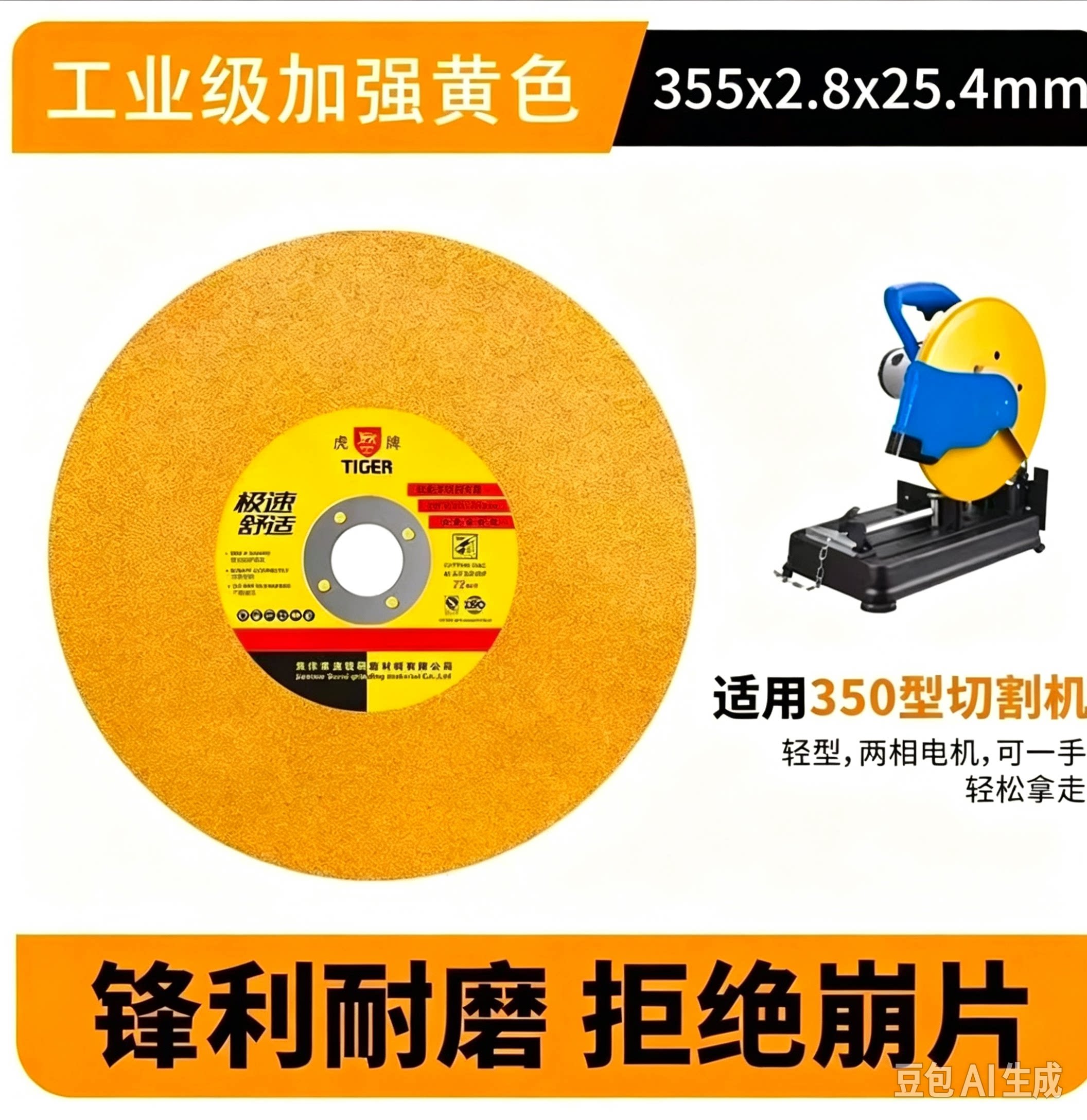 切割片350型400mm金属不锈钢沙轮片切割机切割片砂轮虎牌锯片