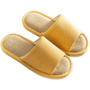 买一送一亚麻拖鞋女夏室内家居四季通用棉麻不臭脚静音地板家用拖