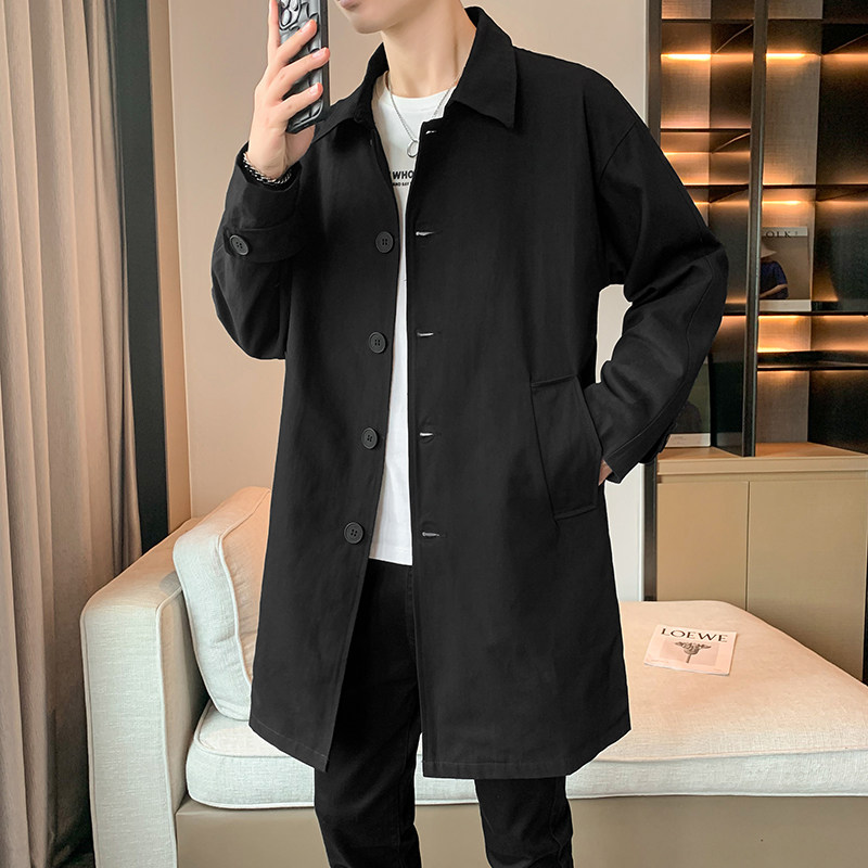 风衣男中长款店主风秋季宽松潮流休闲外套B358-F86-P100,男装风衣,电商B345