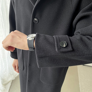 轻奢风中长款大衣男宽松毛呢外套B358-F118-P120加棉P130图片