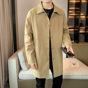 风衣男中长款秋季宽松潮流休闲外套店主风B358-F86-P100图片