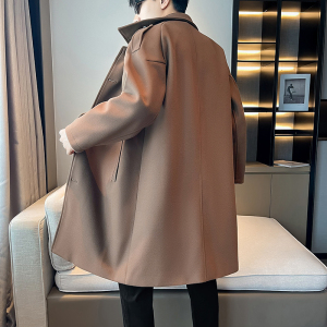 中长款风衣宽松过膝呢子大衣加厚外套男B358-F112-P125加棉P135图片