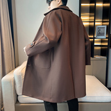 店主风中长款大衣男宽松毛呢帅气外套B358-F118-P120加棉P130，男装毛呢大衣，电商B345