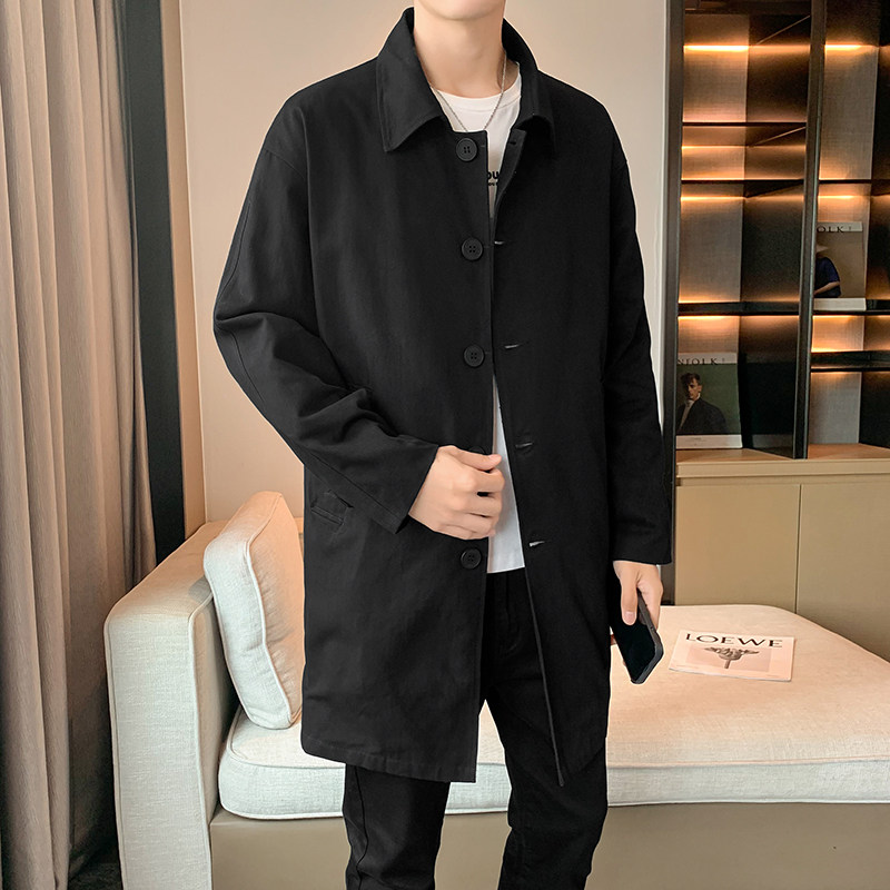 风衣男中长款店主风秋季宽松潮流休闲外套B358-F86-P100,男装风衣,电商B345