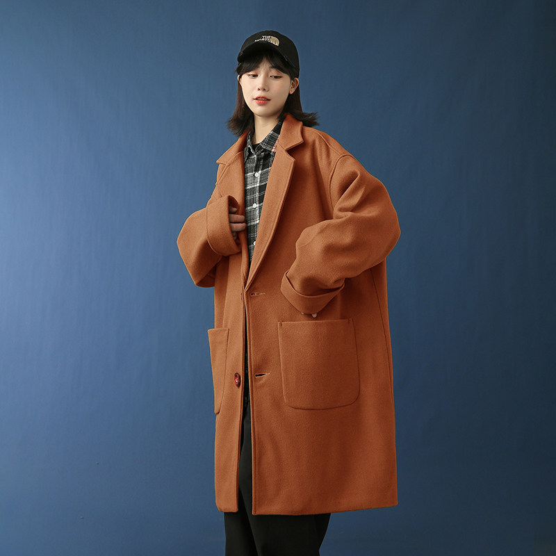 秋中性风呢子大衣港风男士中长款风衣外套B358-F101-P120加棉P130，男装风衣，电商B345