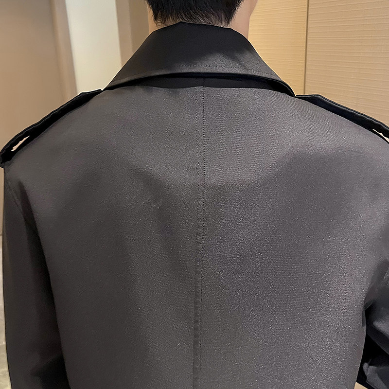 秋季过膝长款风衣男宽松薄款双排扣外套店主风B358-F122-P120,男装风衣,电商B345