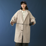 秋中性风呢子大衣港风男士中长款风衣外套B358-F101-P120加棉P130，男装风衣，电商B345