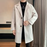 男士呢子中长款风衣宽松大衣秋毛呢外套B358-F107-P120加棉P130，男装风衣，电商B345