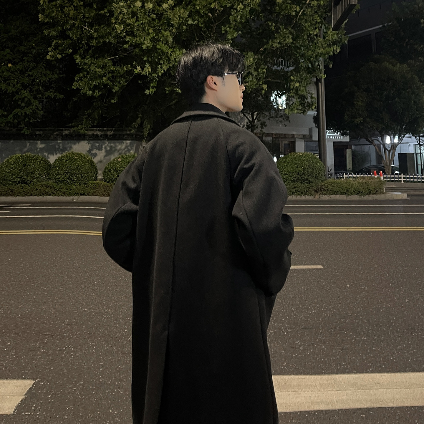 韩系中长款大衣宽松毛呢男外套B345-F118-P120加棉P130,女装短外套,电商B345