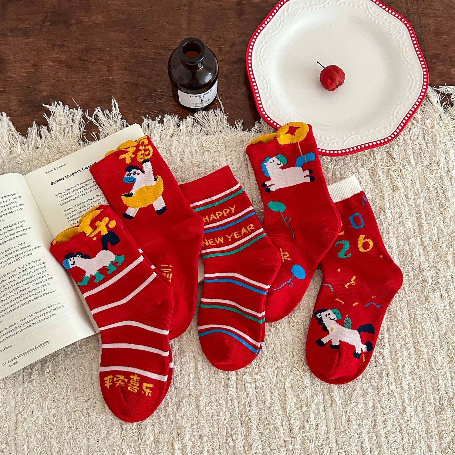 儿童红色袜子秋冬季男童女童中筒大童新年12岁本命年2026马年棉袜,童装/婴儿装/亲子装,儿童袜子(0-16岁),淘宝优惠券,粉丝福利购,淘宝优惠卷