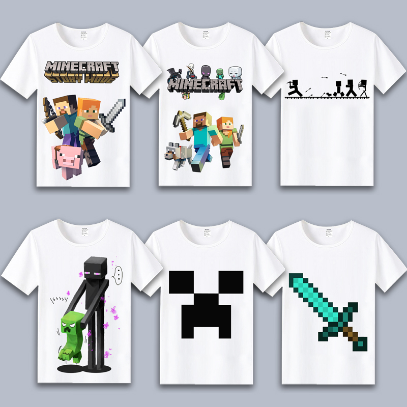 Minecraft周边我的世界T恤苦力怕娘衣服短袖男女动漫游戏周边童装