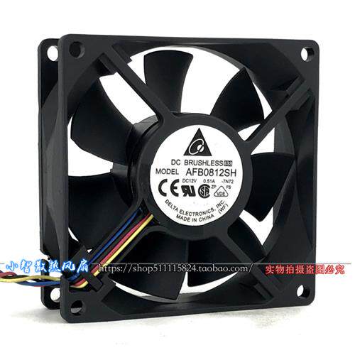 AFB0812SH F00 12V 0.51A双滚珠PWM调速机箱8CM散热风扇8025